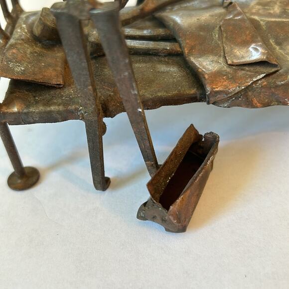 Metal Hospital Bed Sculpture with Doctor Patient & I V Bottles - Picture 13 of 15